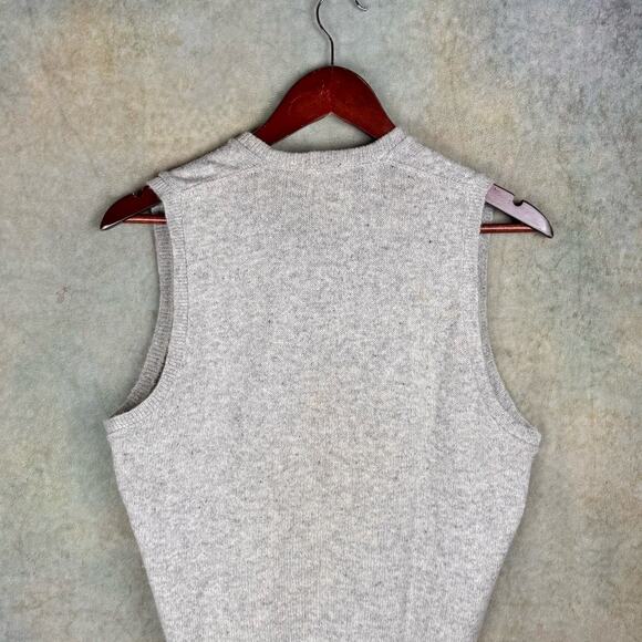 VTG 60s Knit Sweater Vest Mens M Gray V Neck Plain True Vintage Orlon Pullover - Picture 8 of 8